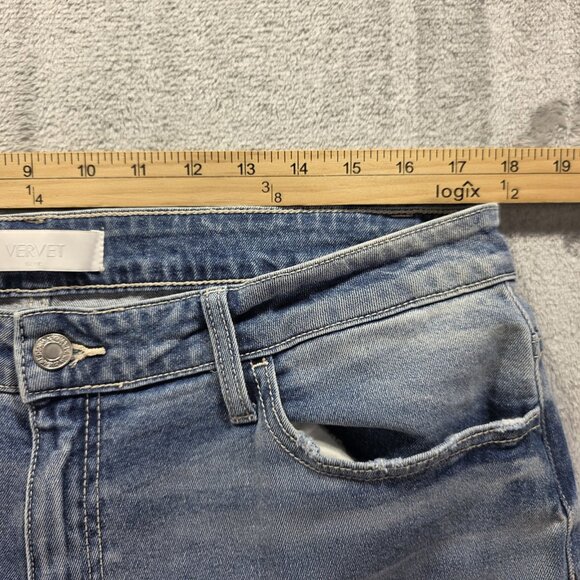 Vervet Jeans Womens 32 Blue Distressed Ripped Knees Skinny Stretch Denim VT973 - Picture 6 of 9